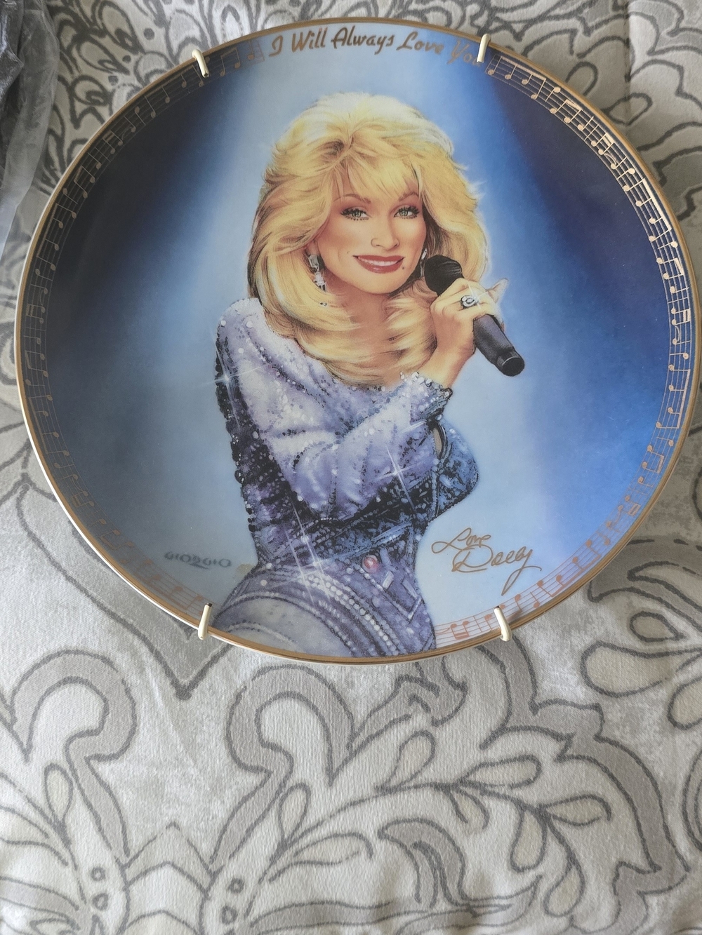 The Bradford Exchange Blue and Gold Dolly Parton Commemorative Plate